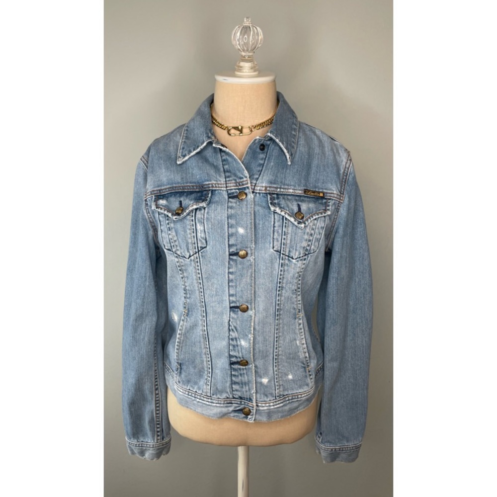 Lucky Brand Distressed Denim Jacket. Size Large.